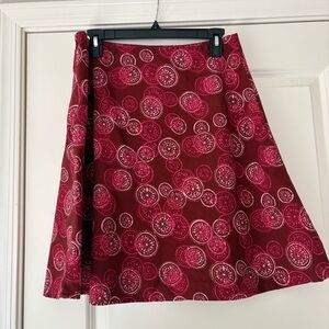 i.e. relaxed Women's Red and Pink Patterned Cotton Mini Skirt